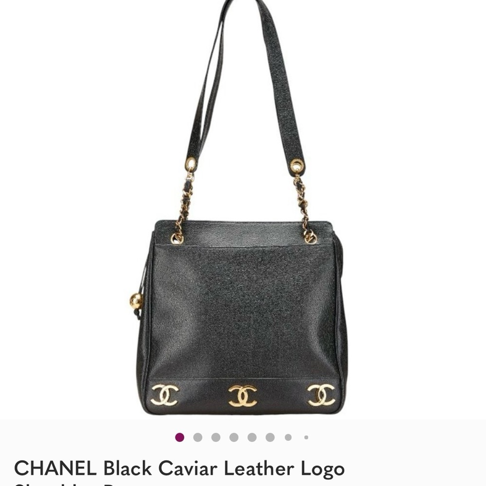 Chanel Black Shoulder Bag with Gold Chain Detail